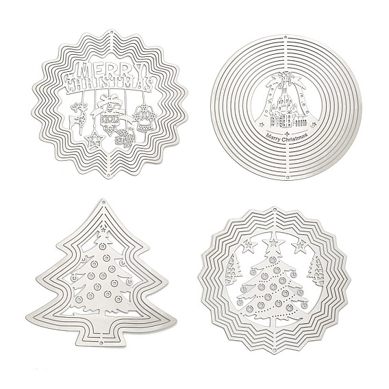 Рождество 201 подвески-соединители из нержавеющей стали с лазерной резкой, цвет нержавеющей стали, не тускнеет, гравированные металлические украшения