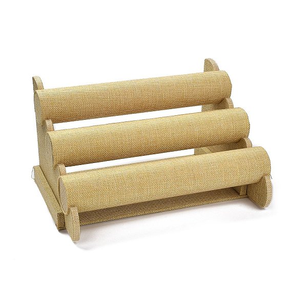 3-ярусные стенды для браслетов/браслетов из льняной ткани, органайзер для украшений, держатель для браслетов, хранение часов