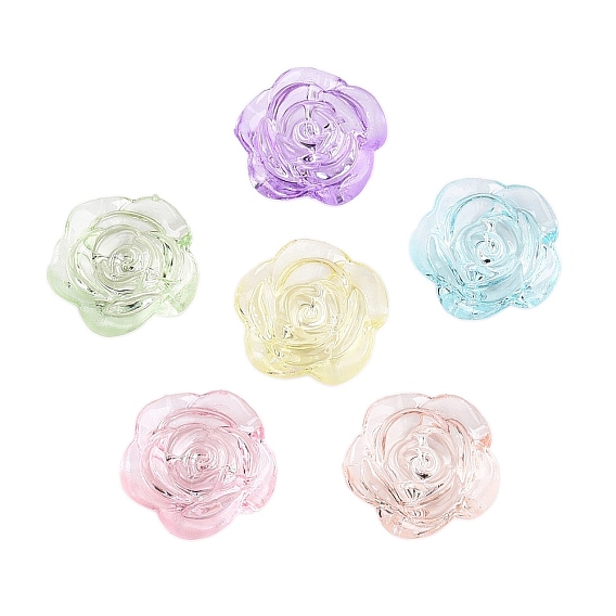 Прозрачные акриловые бусины, роза