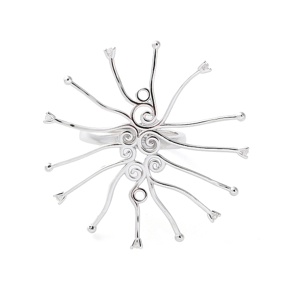 Родиевое покрытие 925 стерлинговое серебро регулируемые компоненты кольца для женщин, с микро проложить кубического циркония