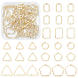 36Pcs 9 Style Alloy Pendants, Triangle & Pentagon & Rectangle Ring