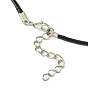 Angel Shape Alloy with Glass Pendant Necklaces, with Imitation Leather Cords