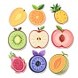 Embossed Printed Acrylic Pendants, Fruits Charms