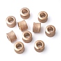 Stainless Steel Textured Beads, Large Hole Column Beads, Ion Plating (IP), 9x11mm, One Hole: 5.8mm, Another Hole: 6.1mm