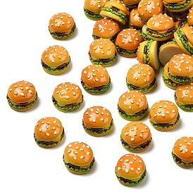 Смола декодирует кабошоны, гамбургер, 17x12 мм