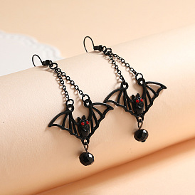 Gothic Black Bat Earrings - Vintage and Versatile Halloween Accessories for Women.