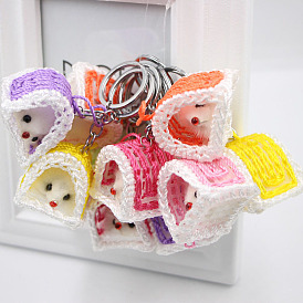 Cute Plush Ferret Fox Hanging Ornament for Girls' Bag Keychain