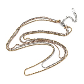 304 Stainless Steel Multi Layered Snake Chain Necklaces