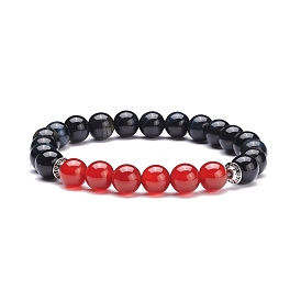 Natural Tiger Eye & Mixed Stone Round Beads Stretch Bracelet for Women Girl