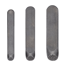 3шт. 3 стили штампы из стали и кожи, прямоугольные