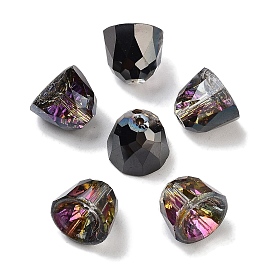 Electroplate Glass Beads, Half Plated, Bell, Faceted