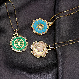 Geometric Oil Drop Pendant Necklace for Men and Women - Retro Street Style Fashion Jewelry