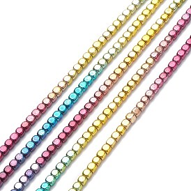 Brins de perles d'hématite synthétiques non magnétiques électrolytiques de couleur arc-en-ciel, cube
