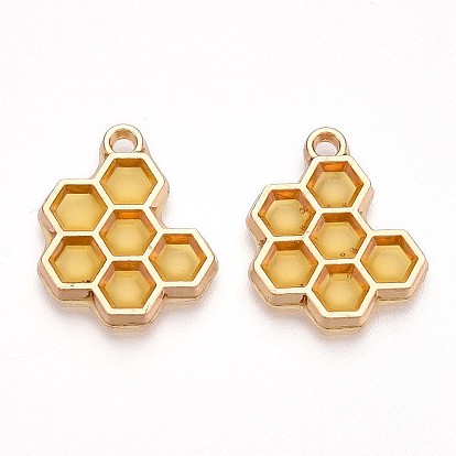 Эпоксидная смола подвески, с позолоченным сплавом, открытая спинка, соты