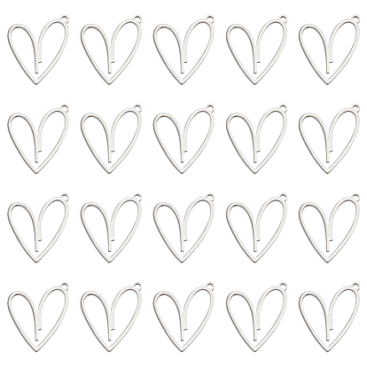 20 шт. 304 подвески из нержавеющей стали, шарма сердца