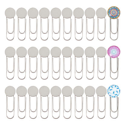 30шт 304 брошь-скрепка из нержавеющей стали, броши настройки базовых, плоско-круглые