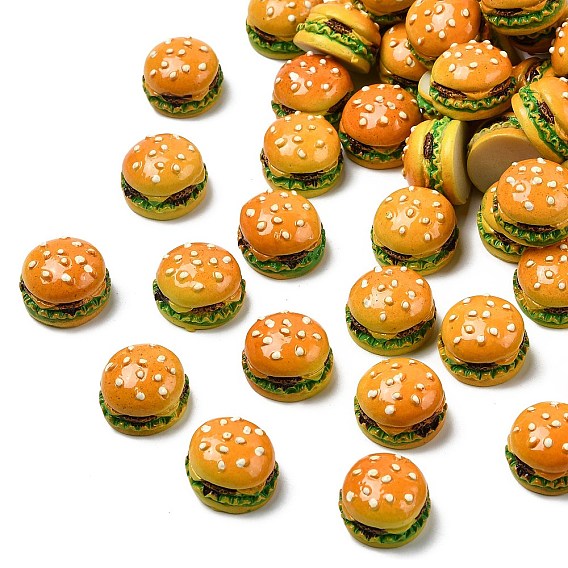 Смола декодирует кабошоны, гамбургер, 17x12 мм