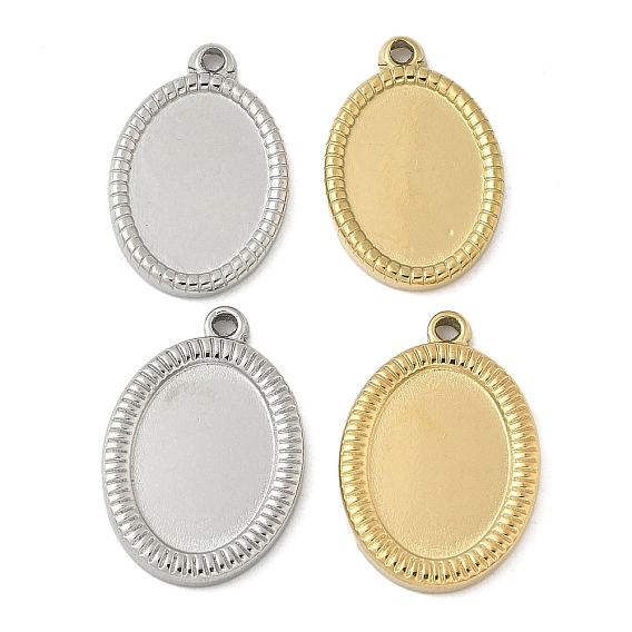 304 Настройки кабошон из нержавеющей стали кулон, овальные, ионное покрытие (ip)