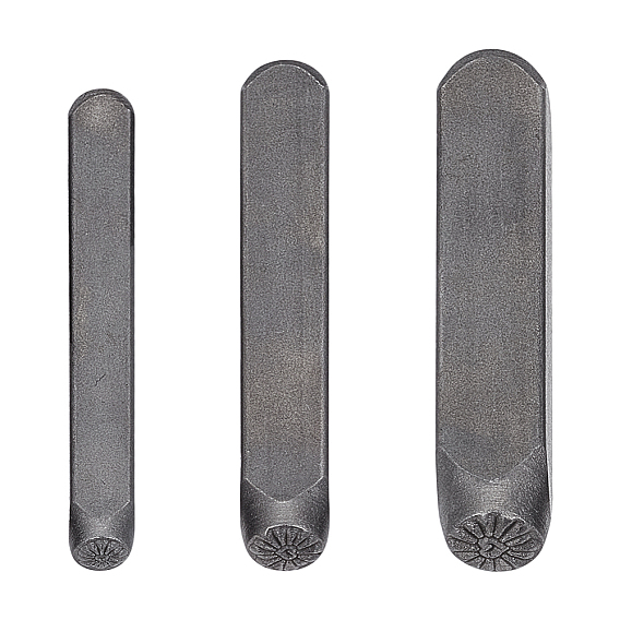 3шт. 3 стили штампы из стали и кожи, прямоугольные