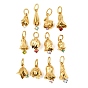 304 Stainless Steel Micro Pave Cubic Zirconia Pendants, Birthday Flower Charms, Real 14K Gold Plated