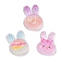 Transparent Epoxy Resin Decoden Cabochons, with Paillettes, Rabbit