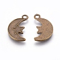 Alloy Finding Pendants, Lead Free and Cadmium Free, Moon