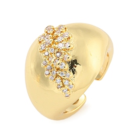 Открытое кольцо-манжета из прозрачного кубического циркония, латунные широкие кольца на палец для женщин