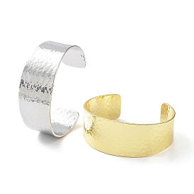 Bracelets à larges manchettes ouvertes en laiton plaqué en rack pour femmes, sans plomb et sans cadmium