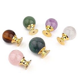 Metal & Natural Gemstome Drawer Knobs, Drawer Pulls Handle, Iron Screw, for Home, Cabinet, Cupboard and Dresser