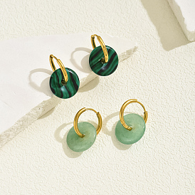 Серьги-кольца из латунного пластика, золотые