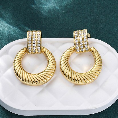 Кольцо латунные микропаве прозрачные кубические цирконии серьги-гвоздики, без свинца и без кадмия, долговечный, стойки покрытие