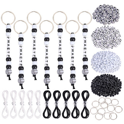 Наборы для изготовления брелоков-подвесок своими руками, включая акриловые бусины и железный брелок для ключей