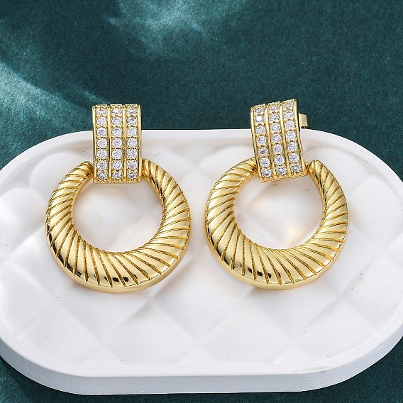 Кольцо латунные микропаве прозрачные кубические цирконии серьги-гвоздики, без свинца и без кадмия, долговечный, стойки покрытие