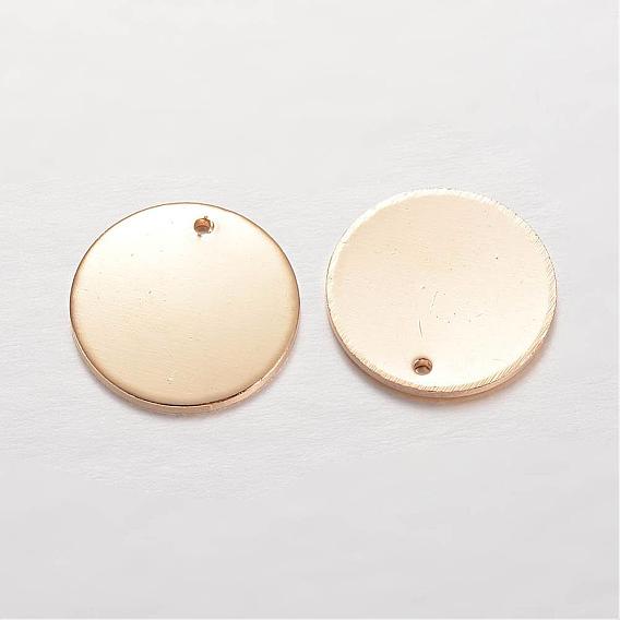 Rack Plating Flat Round Brass Pendants