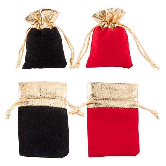 40шт 2 цвета прямоугольный бархатный мешочек для ювелирных изделий