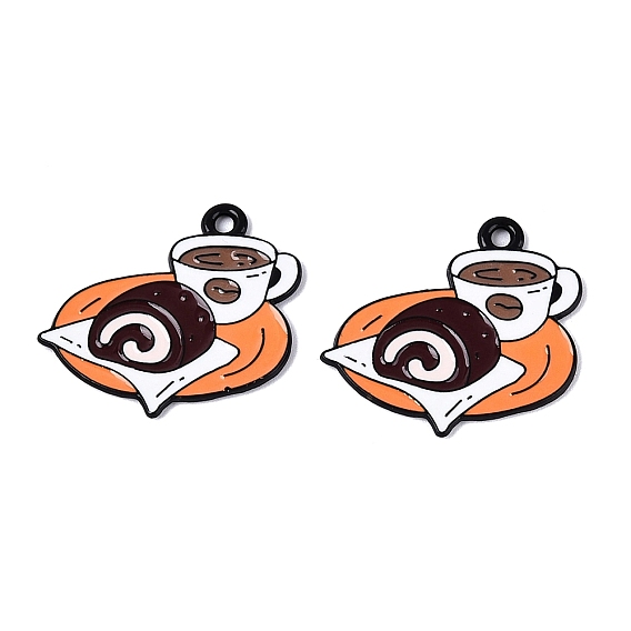 Подвески из эмалевого сплава с краской для выпечки, Щепки в виде рулетиков из кофе и шоколада