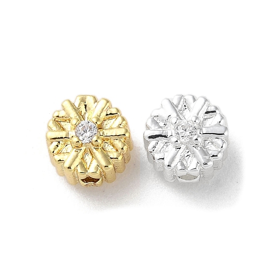 Латунные микропаве из прозрачного кубического циркония, без кадмия, без никеля и без свинца, снежинка