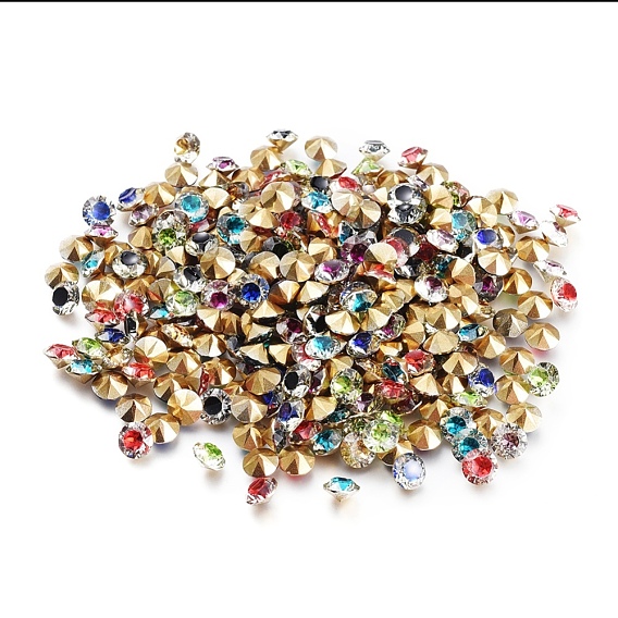 Экологически чистые стразы из смолы с заостренной спинкой, с покрытием на задной стороне, ромб
