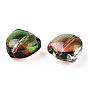 Two Tone Spray Painted Transparent Glass Beads, Tulip Flower