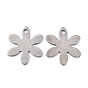201 pendentif en acier inoxydable, fleur