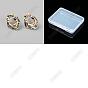 1Pair Alloy Stud Earrings for Women, Irregular Oval