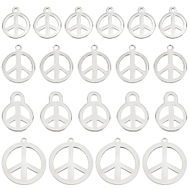 Arricraft 80 pièces 4 style 201 pendentifs en acier inoxydable, signe de paix