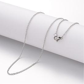 Chapado de iones (ip) 304 collar de acero inoxidable, cadenas de cable, con broches de langosta, para la fabricación de joyas de bricolaje
