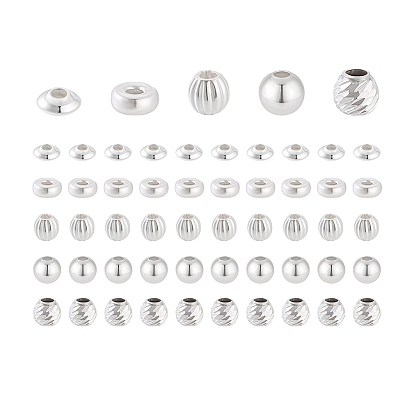 60 шт. 5 стили s925 бусины-разделители из стерлингового серебра, разнообразные