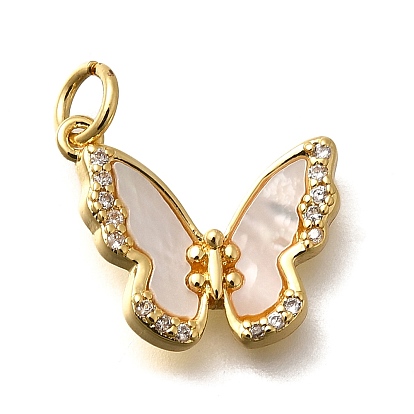 Латунные микро проложить кубического циркония подвески, без кадмия, без никеля и без свинца, с оболочкой, бабочки прелести, с целью перехода в кольце