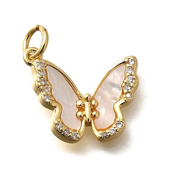 Латунные микро проложить кубического циркония подвески, без кадмия, без никеля и без свинца, с оболочкой, бабочки прелести, с целью перехода в кольце
