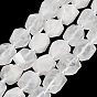 Natural Quartz Crystal Beads Strands, Rock Crystal, Nuggets, Faceted, with Seed Beads