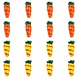 16Pcs 2 Colors Handmade Lampwork Beads, Carrot