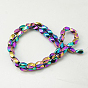 Magnetic Synthetic Hematite Beads Strands, Color Plated, Twist, 8x4.5x5mm, Hole: 1mm