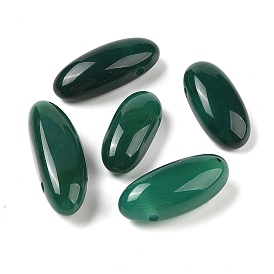 Perles d'agate naturelle (teintes et chauffées), ovale, top foré